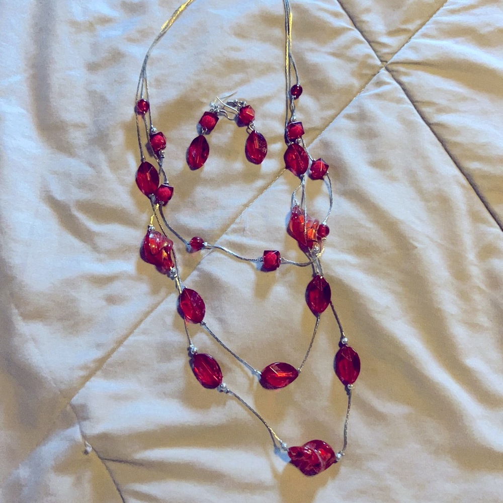 Red and silver necklace